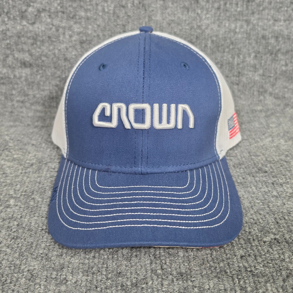 Crown Equipment Corp Trucker Hat‎ Navy White USA Flag Snapback MAX Cap